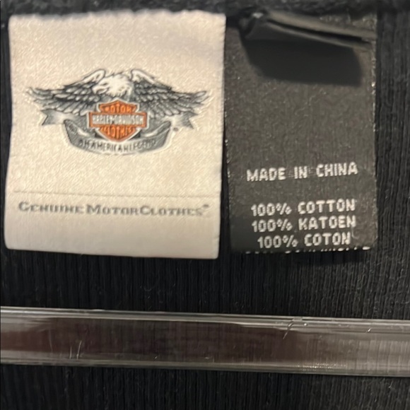 Harley-Davidson Sexy Black w Tan Logo Fitted Long Sleeve - Picture 2 of 9